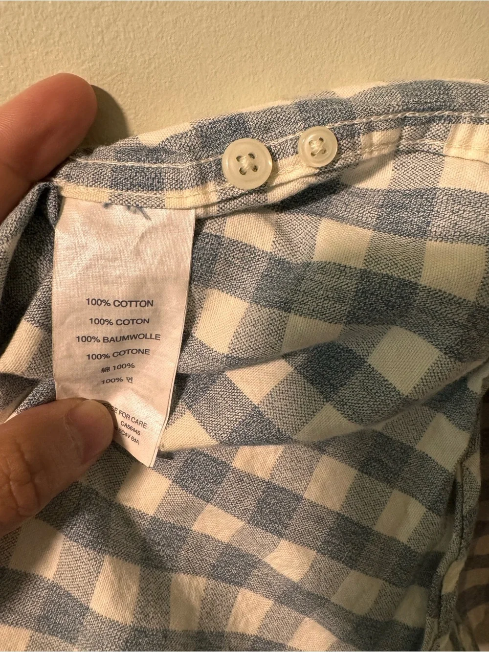 J. Crew Blue and White Checkered Button-Down Shirt